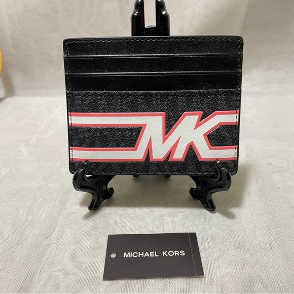 Michael Kors Black and Pink Logo Card Holder - Picture 1 of 8